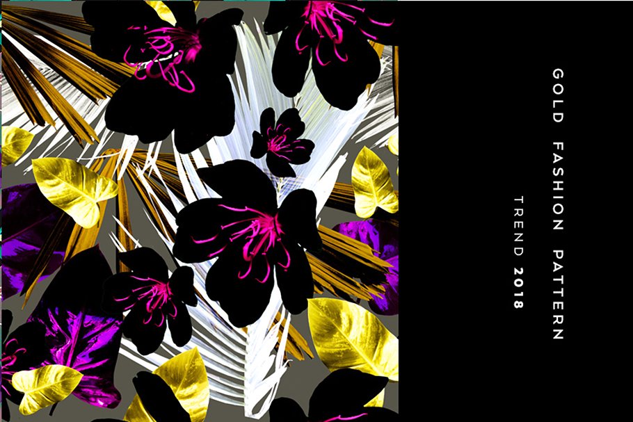 带叶花卉无缝纹理 Seamless floral patterns with leaves插图(2)