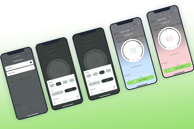 室温控制智能家居移动应用UI模板 Temperature Smarthome Mobile UI – FP插图(3)