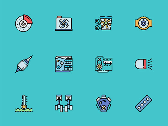 50 枚汽车引擎元素图标素材之家精选sketch素材