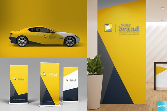 高品质的多用途时尚品牌设计门头设计VI样机展示模型mockups插图(3)