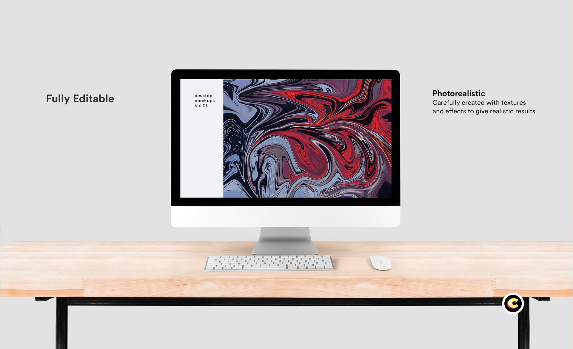 现代简约风办公场景一体机电脑素材库精选样机模板 Desktop Mockups插图(3)