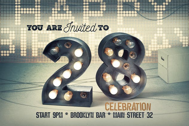 大帐篷灯泡装饰金属字体场景模板18 Marquee Light Bulbs Chaos 18 – Scenes & Tutorials插图(3)