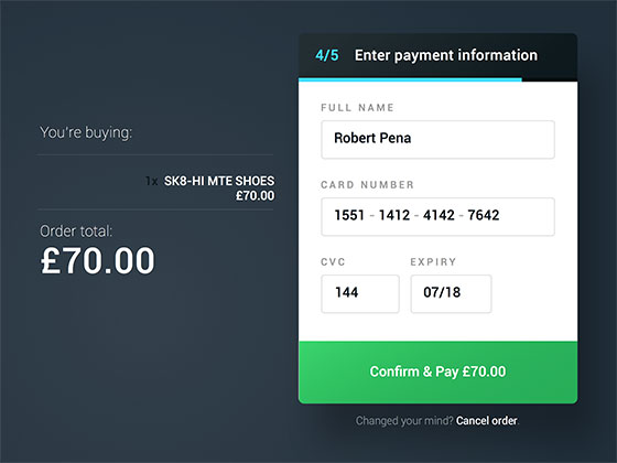 Payment Information Form素材之家精选sketch素材