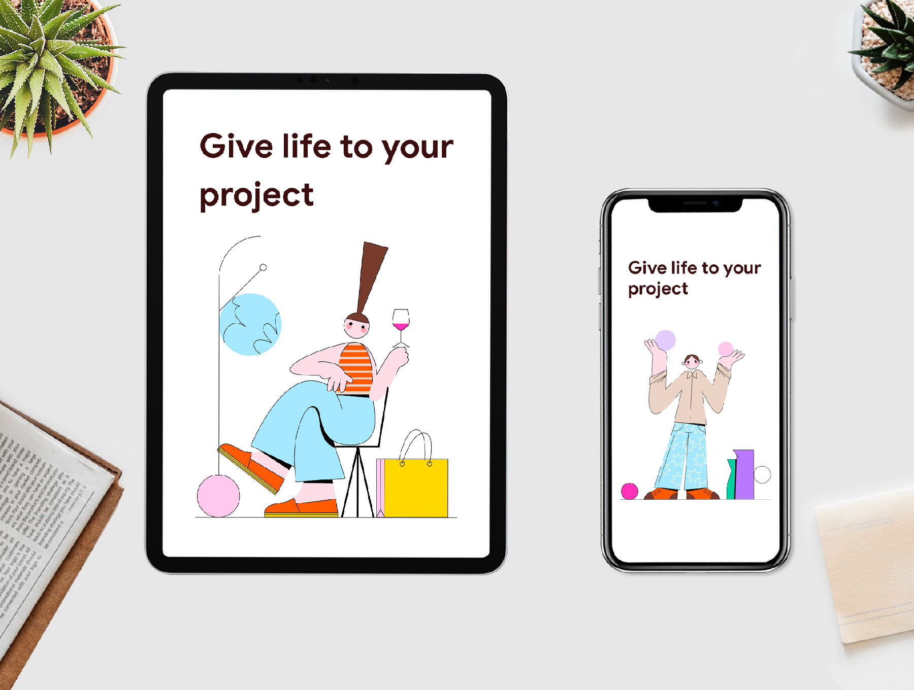 素材库下午茶:10个明亮多彩有趣的人物插画插图(4)