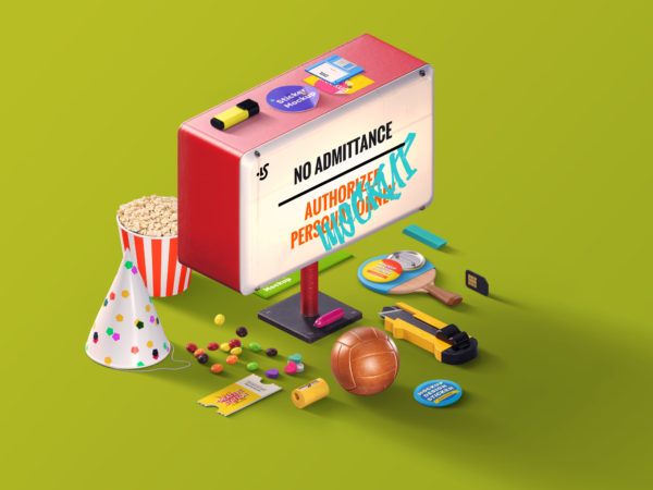 独特色彩丰富的场景样机[简约版] WuHoo Scene. Mockups and Items