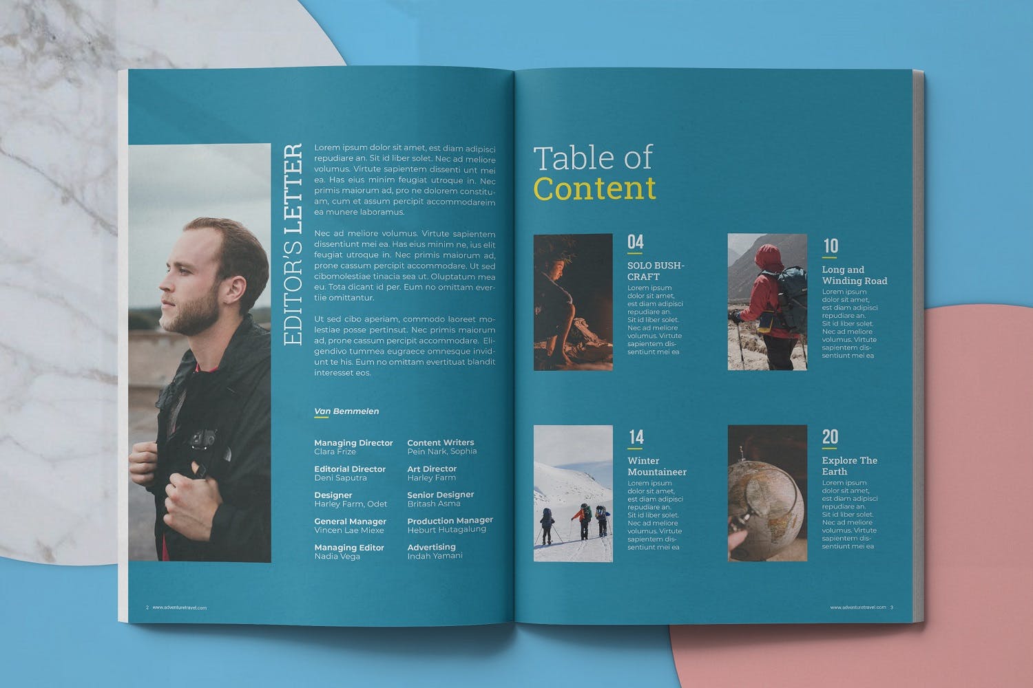 冒险旅行主题素材库精选杂志排版设计模板 Adventure Travel Magazine Template插图(1)