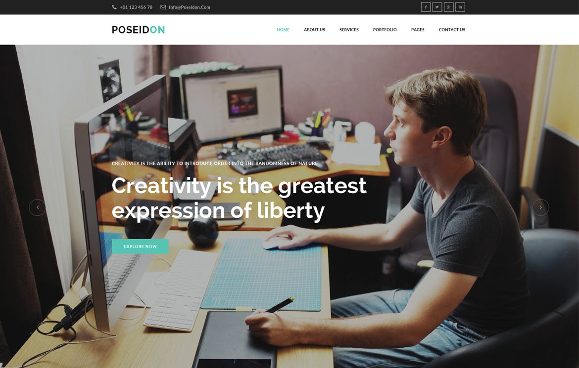 多用途多行业适用主题网站设计PSD模板 Poseidon : MultiPurpose PSD Template插图(2)