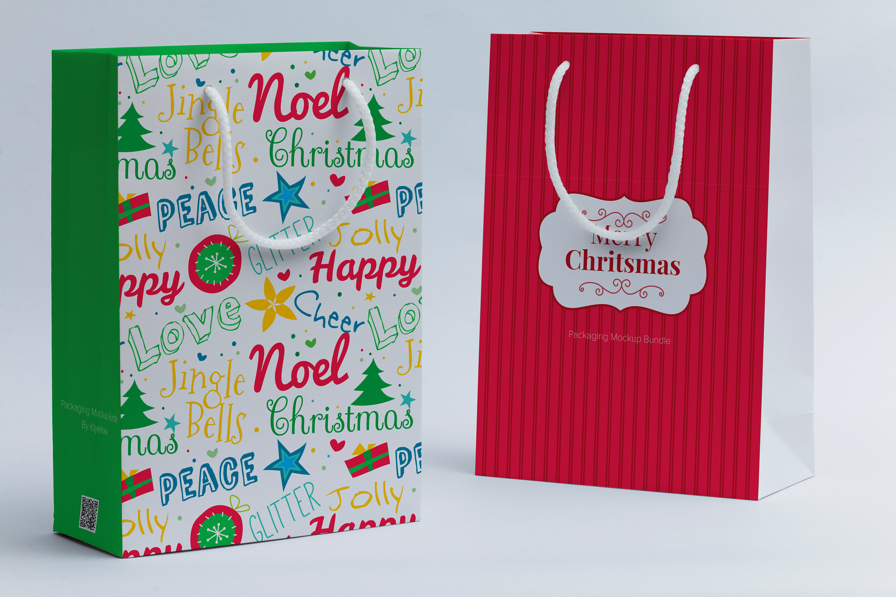 品牌购物袋购物纸袋定制设计效果图样机05 Shopping Bag Mockup 05插图