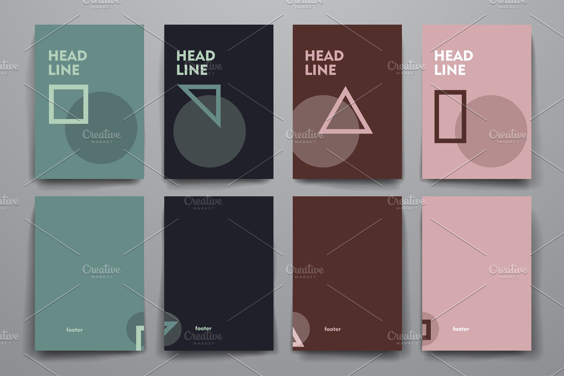 简约小册子传单设计模板 Set of Simple Brochures插图(9)