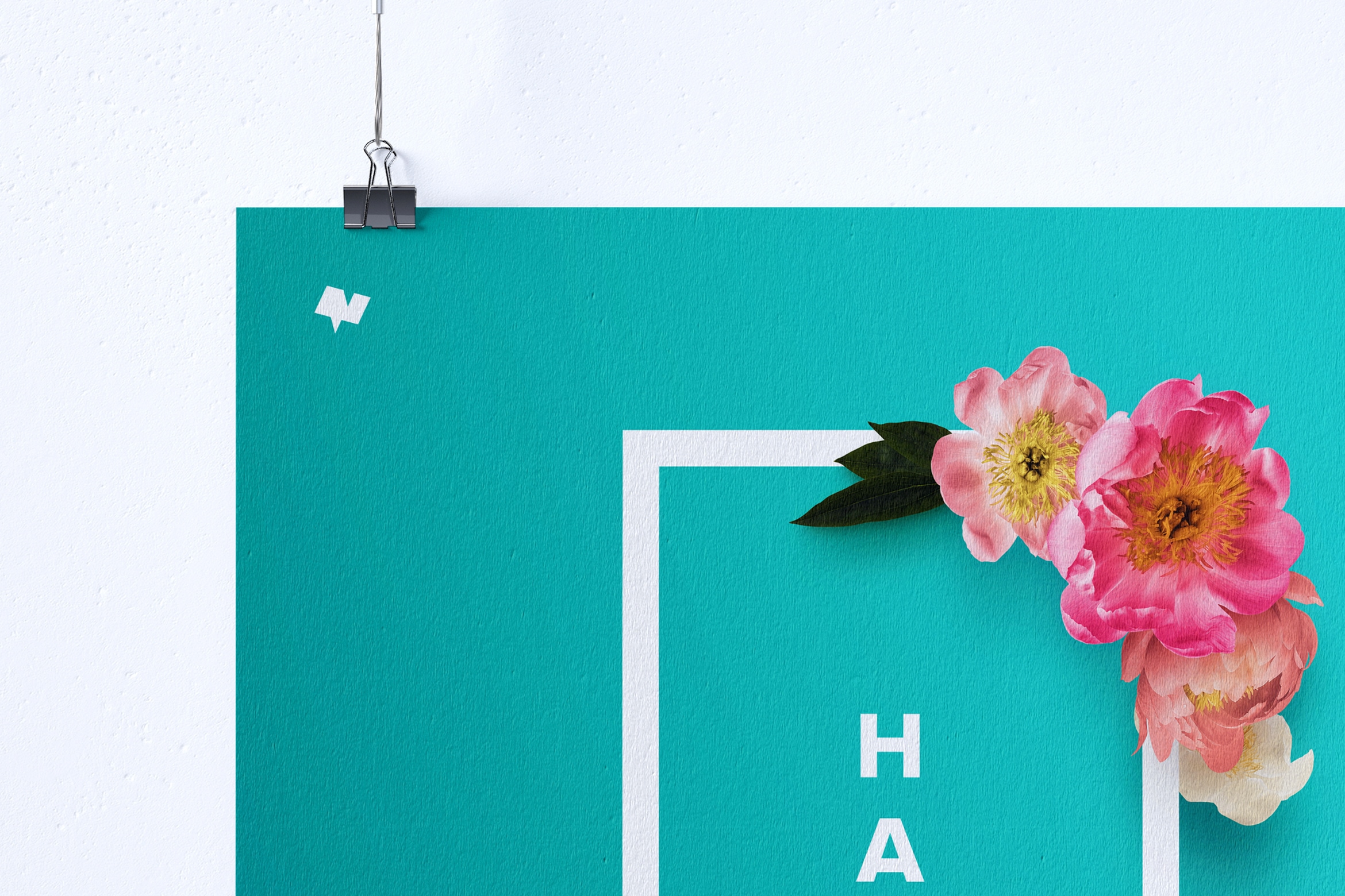 海报排版设计悬挂张贴效果预览样机模板 2:3 portrait hanging poster mockup插图(1)