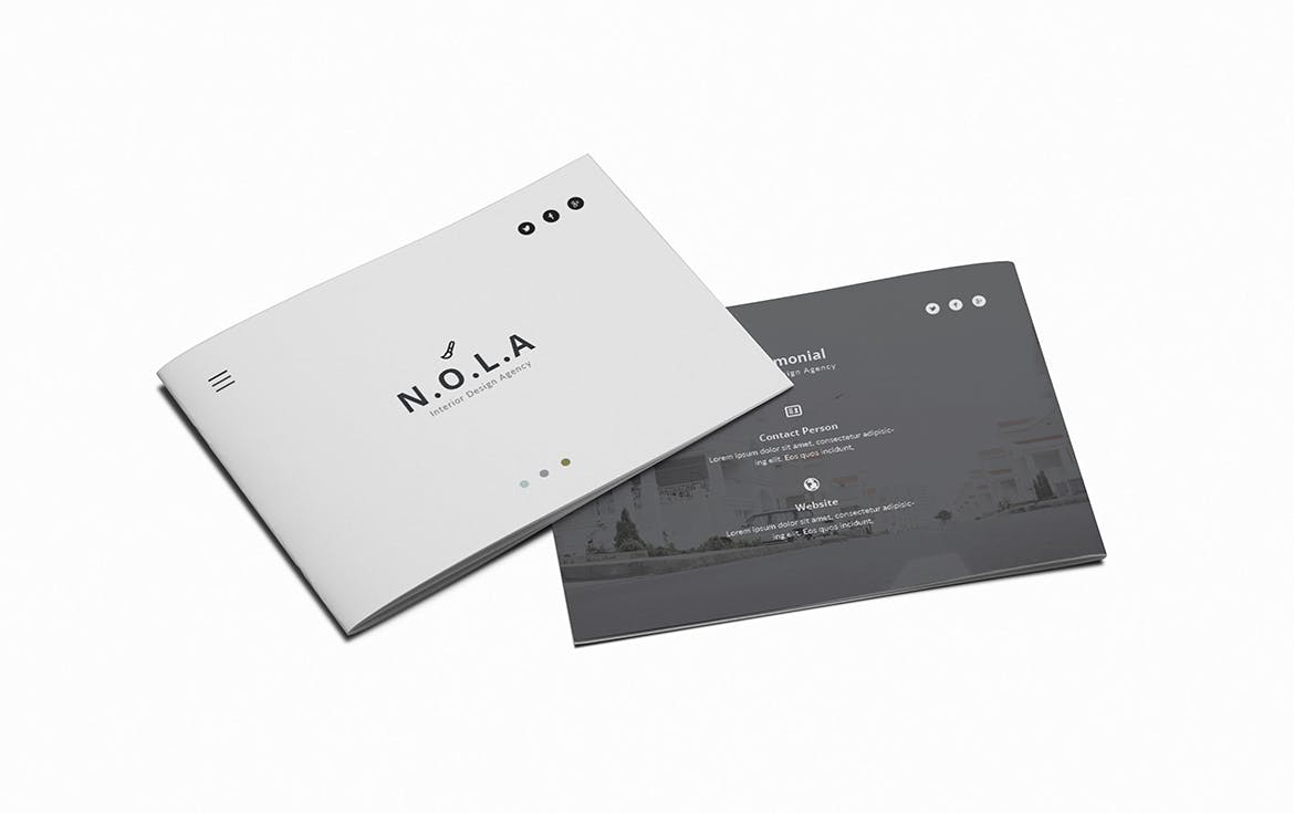 北欧装修风格室内设计A5规格画册设计模板插图(1)