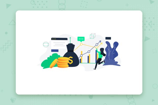 市场增长主题扁平设计风格矢量概念插画 Increase Revenue flat vector illustration concept