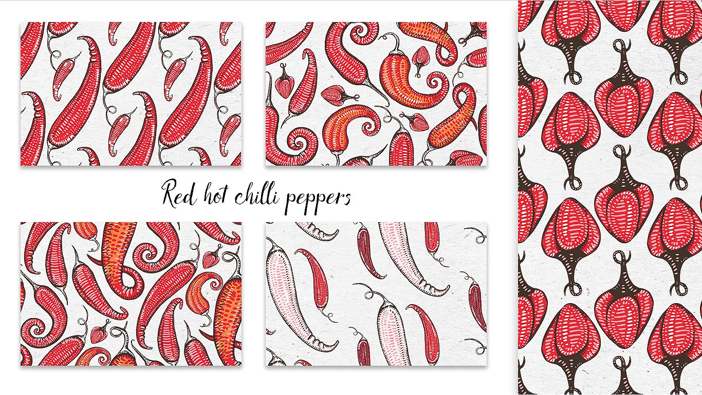 可爱的清新鲜红辣椒矢量插图插图