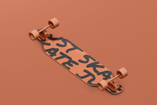 双翘长滑板图案设计样机 Freeride Longboard Mockup插图(8)