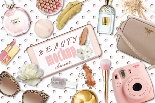 化妆品配件样机元素&amp;背景