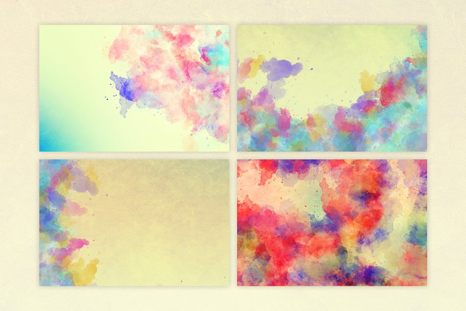 鲜艳色彩水彩肌理纹理 Vibrant Watercolor Textures插图(2)