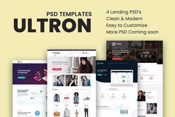 几套好用的官网和后台仪表盘UI模板下载[PSD]