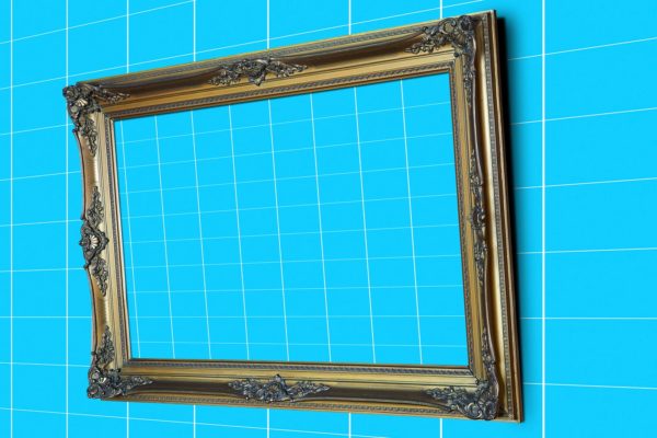 古典风格金色画框相框样机素材库精选 Gold_Frame_Perspective_Mockup