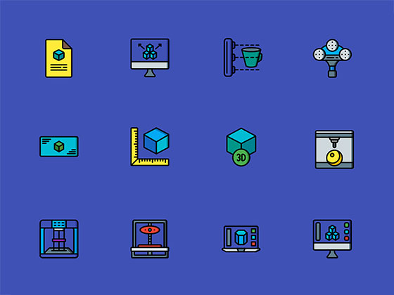 40 枚 3D 打印元素图标素材之家精选sketch素材