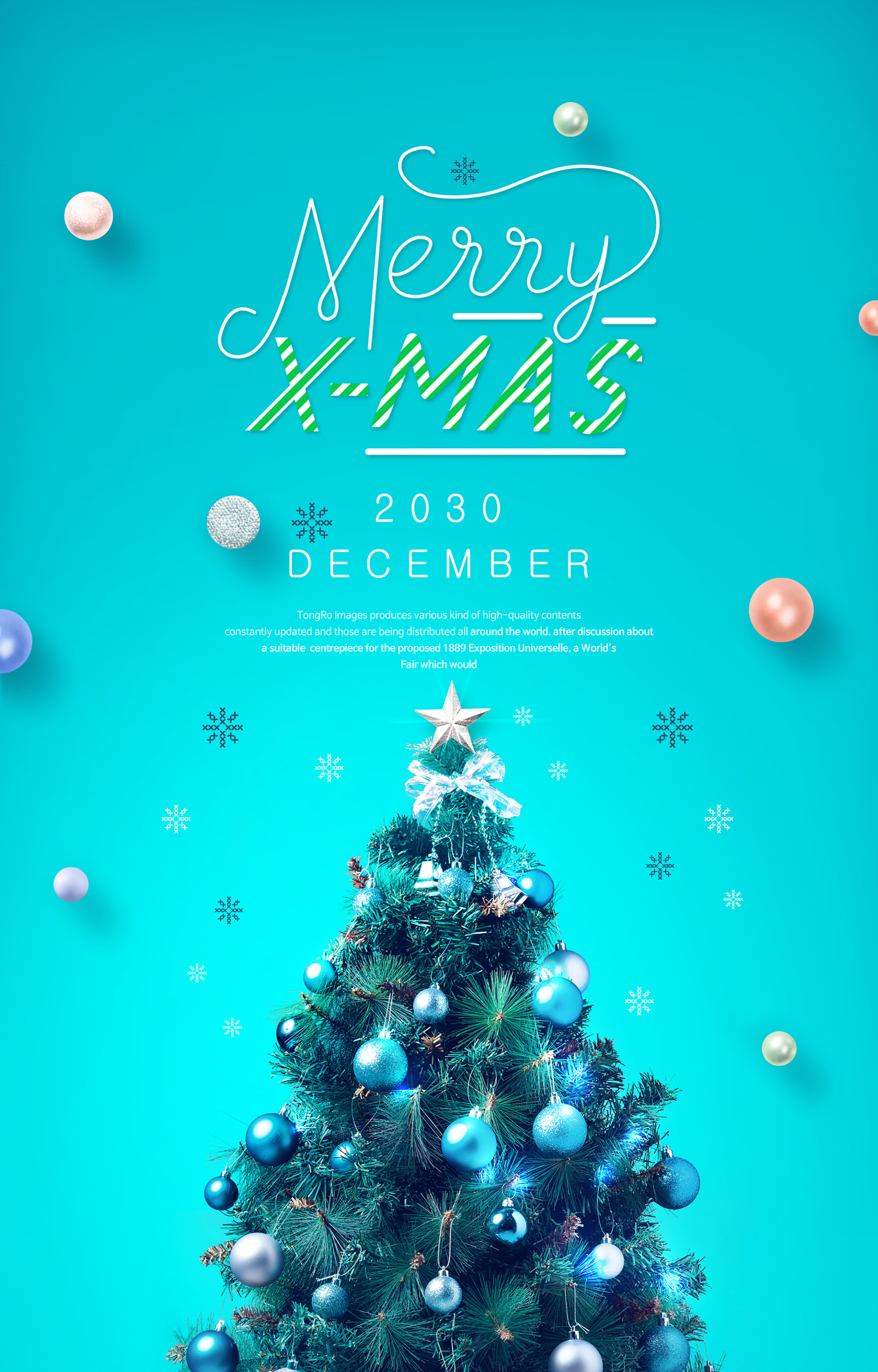 韩国素材：时尚圣诞节海报模板PSD