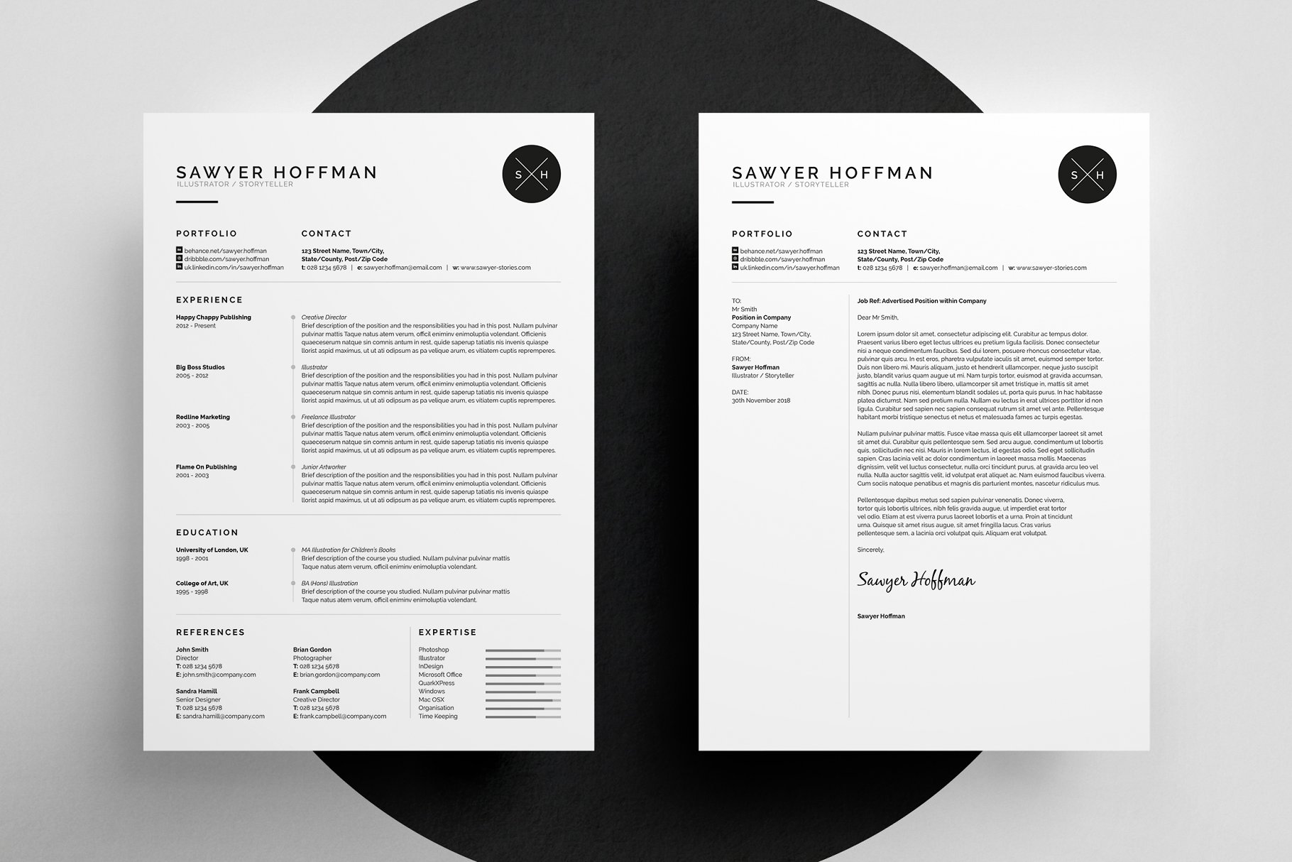 简约设计风个人电子简历模板 Sawyer – Resume/CV插图(1)