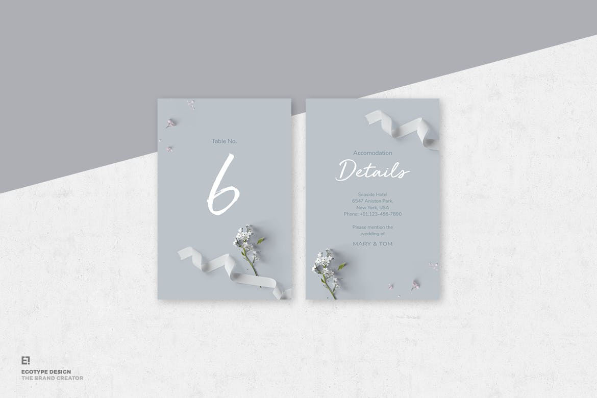 折纸艺术装饰风格婚礼邀请设计套件 Wedding Invitation Suite插图(6)