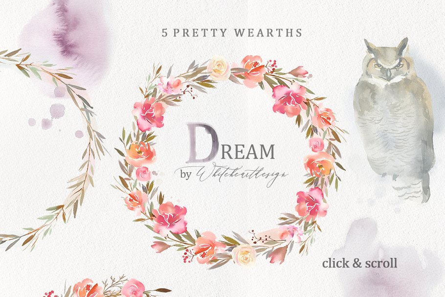 梦幻仙女水彩手绘插画素材合集[3GB] Dream – Fairy Watercolor Collection插图(1)