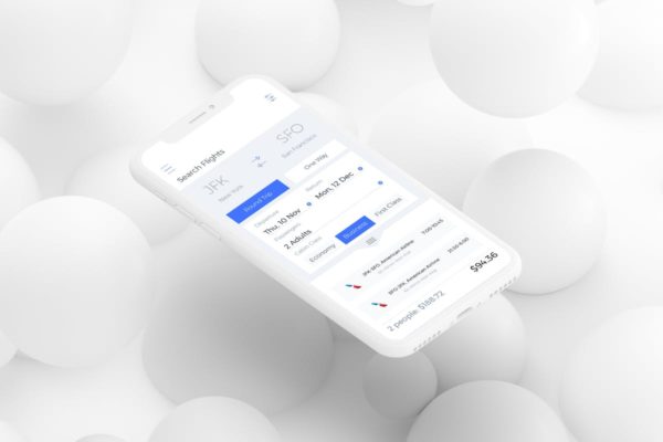 机票预订APP应用航班查询界面设计模板 Search Filght Detail Mobile Ui – L