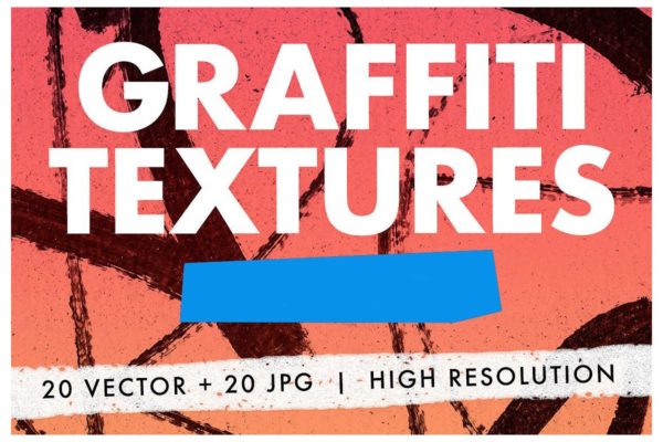 20种街头涂鸦艺术纹理 20 Graffiti Textures – Vector &amp; JPG