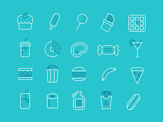 Food Line Icons素材之家精选sketch素材