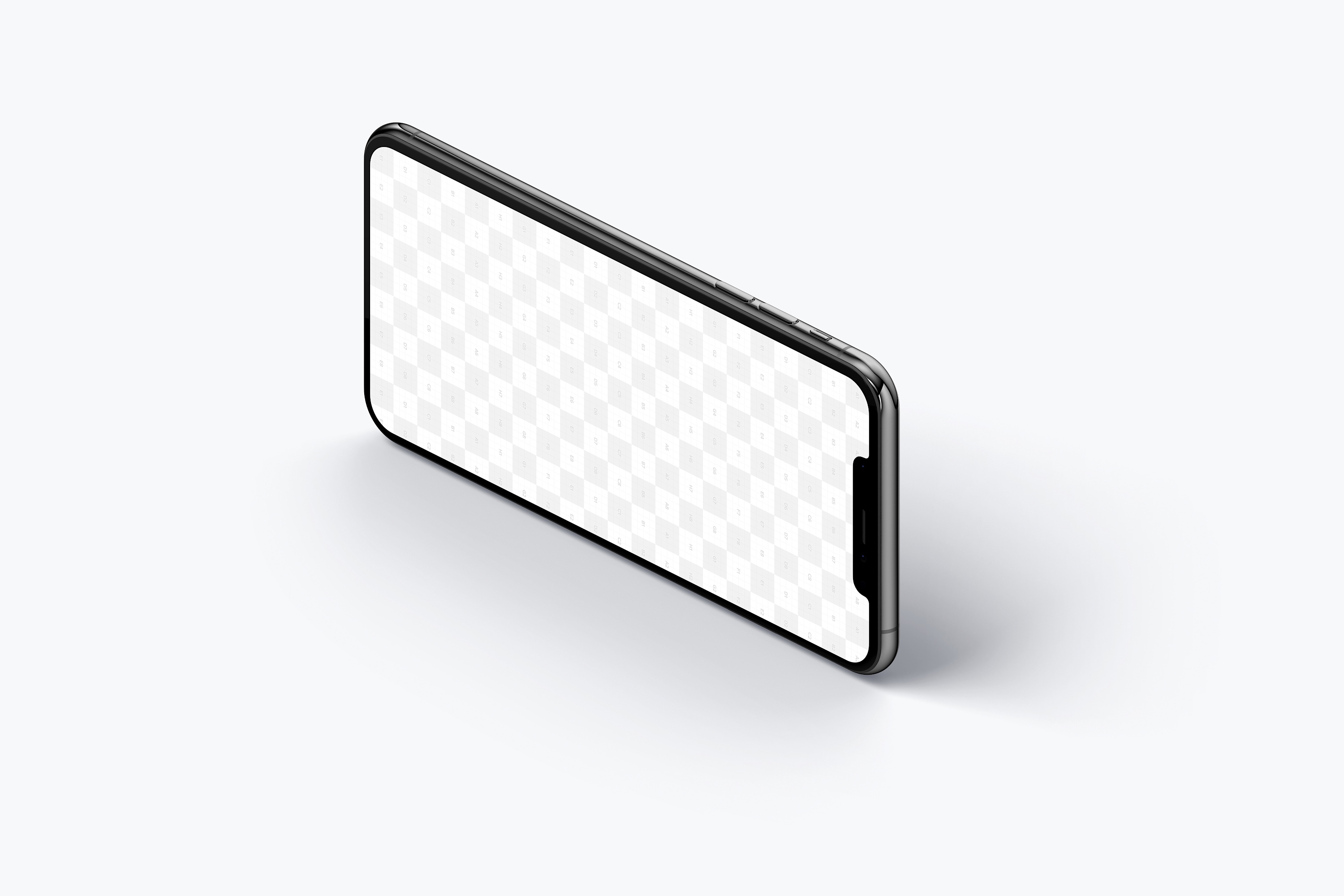 iPhone XS Max智能手机侧立左视图样机03 iPhone XS Max Mockup, Isometric Left View 03插图(1)