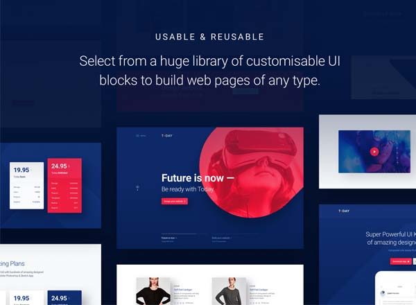 素材库下午茶：功能强大且酷炫的网页UI模板下载[PSD,sketch]