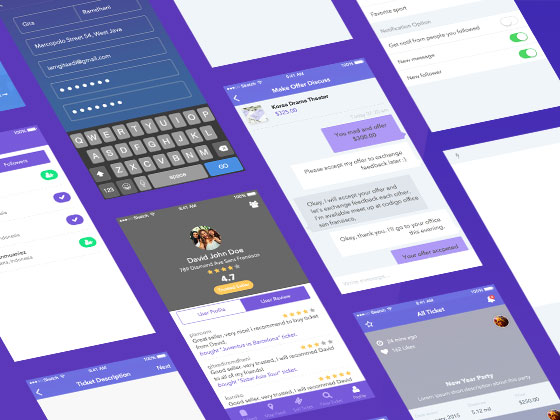 Quick Ticket App UI素材之家精选sketch素材