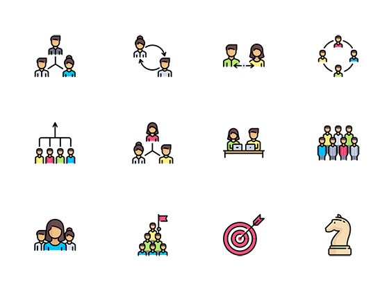 60 枚团队合作元素图标素材之家精选sketch素材