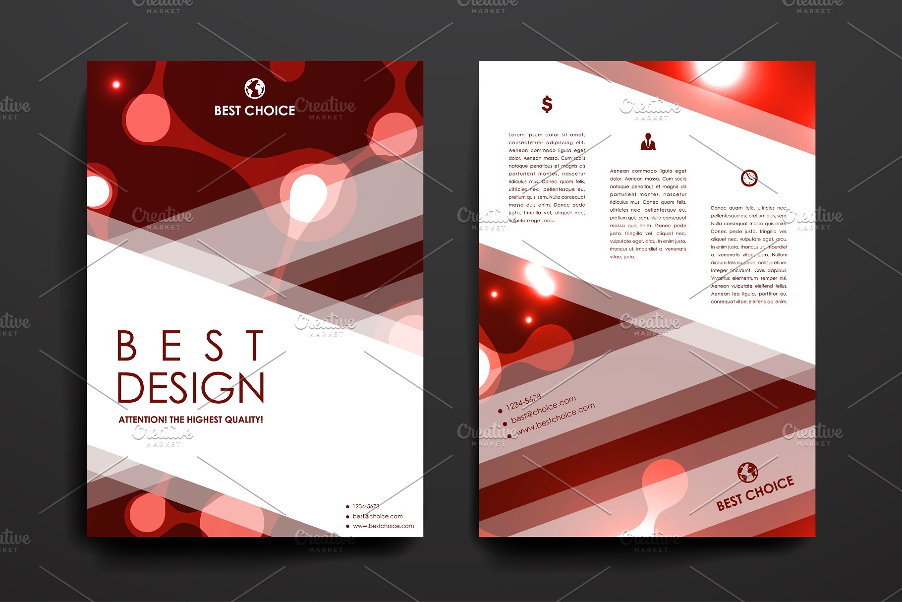 14套精美抽象背景小册子模板 Set of 14 Beautiful Brochures插图(3)