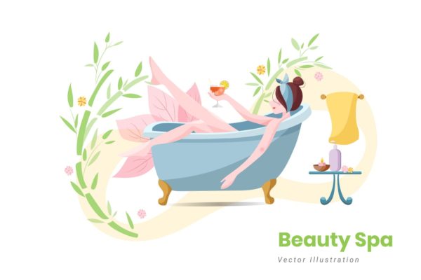 美容SPA主题矢量插画素材库精选设计素材v8 Beauty Spa Vector Illustration