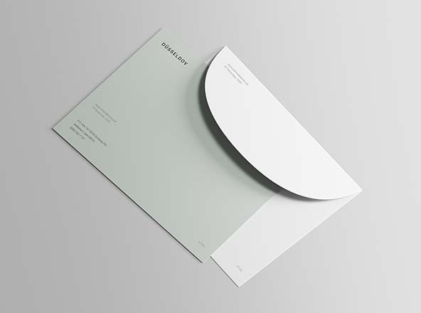 明信片＆信封排版设计效果图样机素材库精选 Postcard with Envelope Mockup