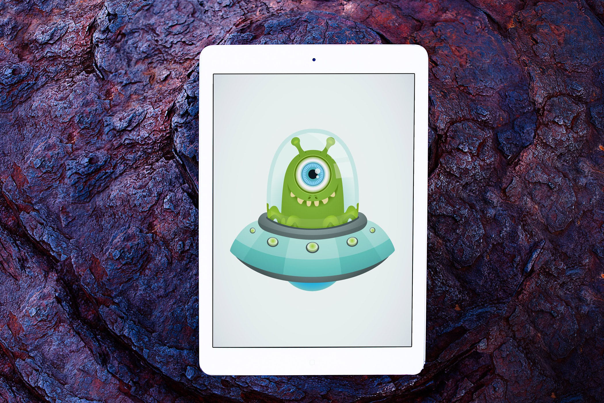 石头背景平板电脑&手机素材库精选样机模板 4 Tablet & Phone Mockup on Stone Background插图(2)