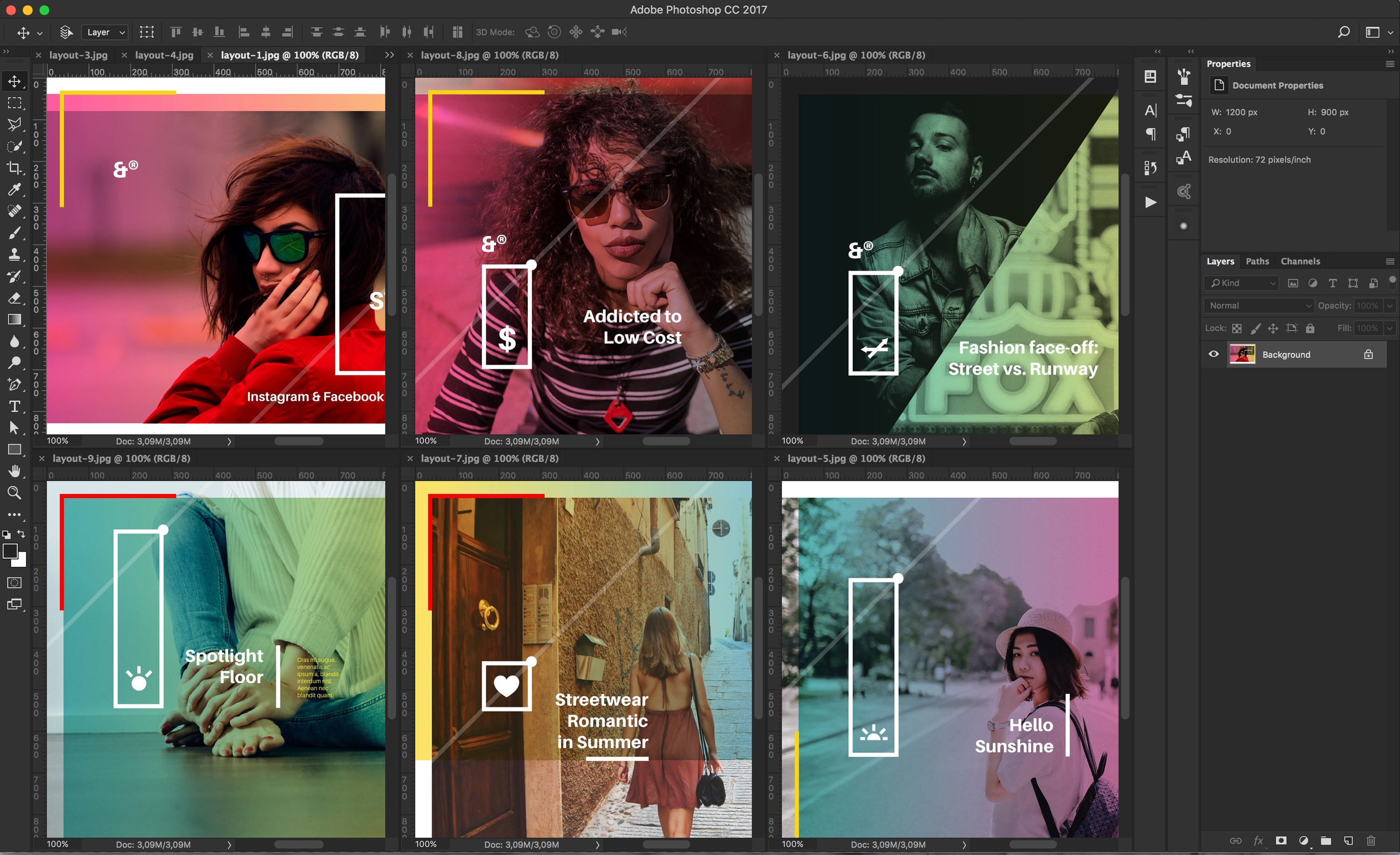 设计媒体创意设计效果图预览等距网格样机模板02 Landscape Perspective Mockup 02插图