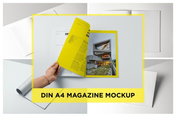 A4规格多视角杂志样机模板 A4 Magazine Mockup
