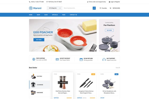 多用途电子商务网站设计UI套件 Maroni | Multipurpose Electronics eCommerce PSD Te插图(5)