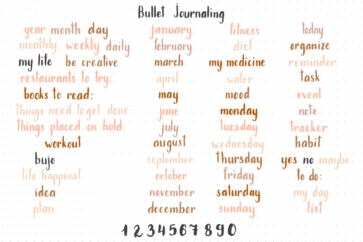 手绘设计风格项目符号装饰元素素材库精选设计素材 Bullet Journaling插图(4)
