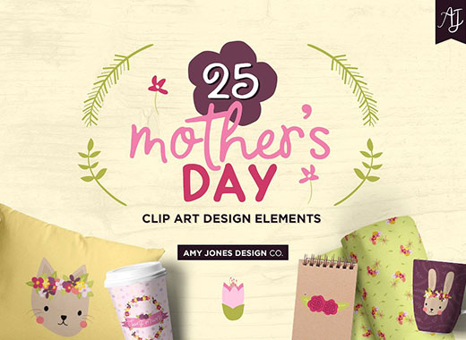 25款手绘母亲节&amp;春季设计素材下载[ai,png]