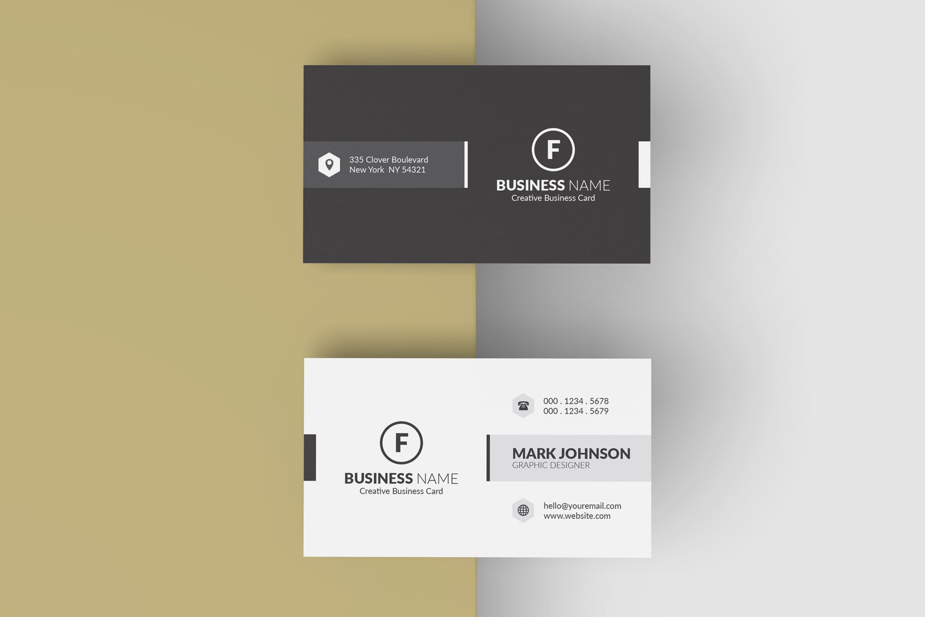 极简设计风格名片设计效果图素材库精选 Minimalist Business Cards Mockup插图(2)