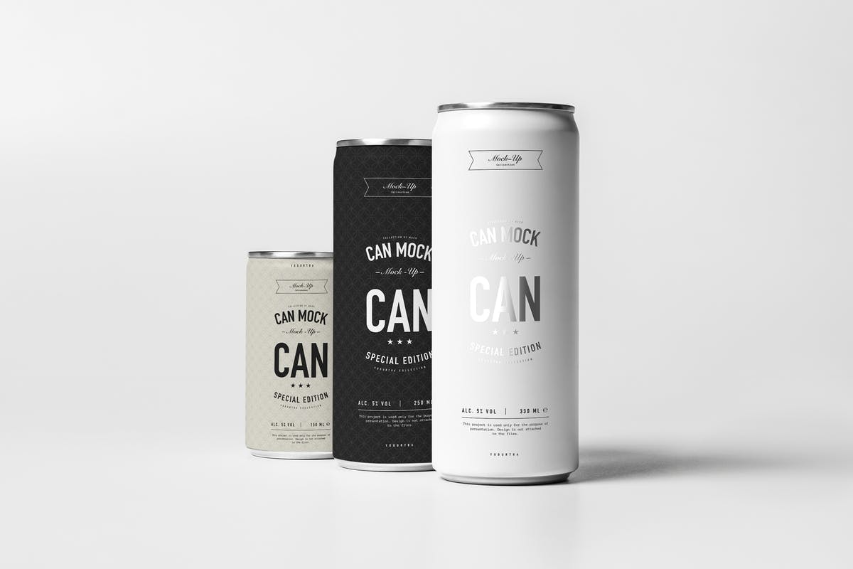 易拉罐饮料啤酒罐头样机模板 Can Mock-up插图