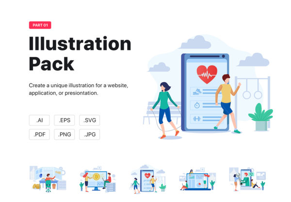 素材库下午茶：互联网概念的矢量素材素材下载[Ai]