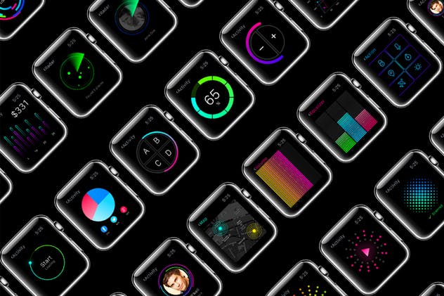 苹果手表应用程序UI工具包 W1 UI Kit for watch Apps插图(2)