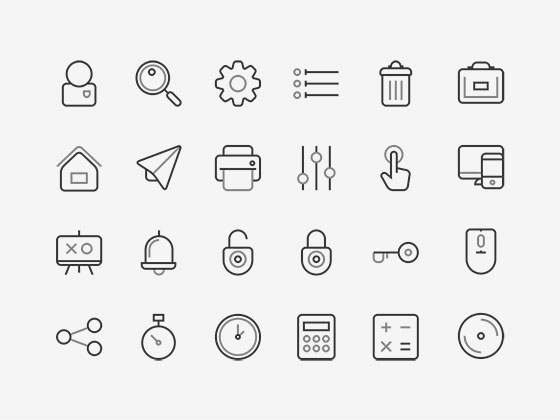 Two Grey Icons Set素材之家精选sketch素材