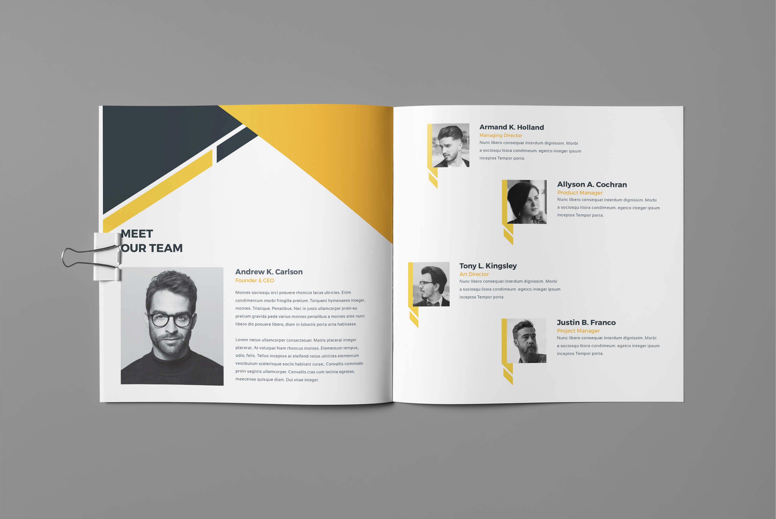 专业极简的公司简介画册模板下载 Company Profile Square [indd]插图(6)