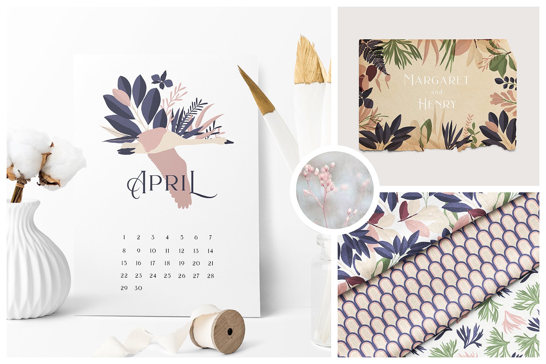 花家集-浪漫主题水彩设计素材包 Maison de Fleurs Collection插图(1)